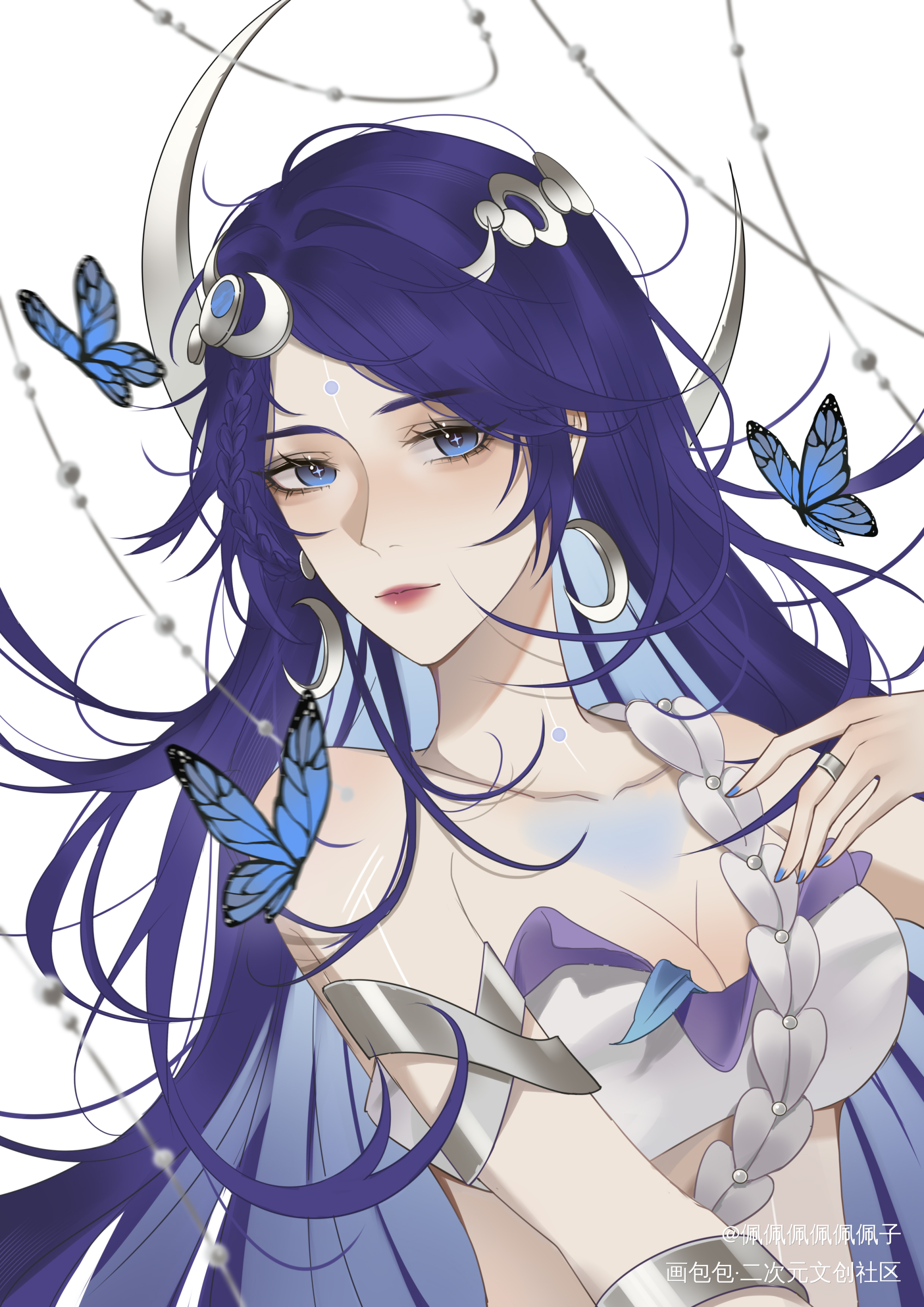 琉璃幻月，破念成蝶。_王者荣耀原来你也好这口海月绘画作品