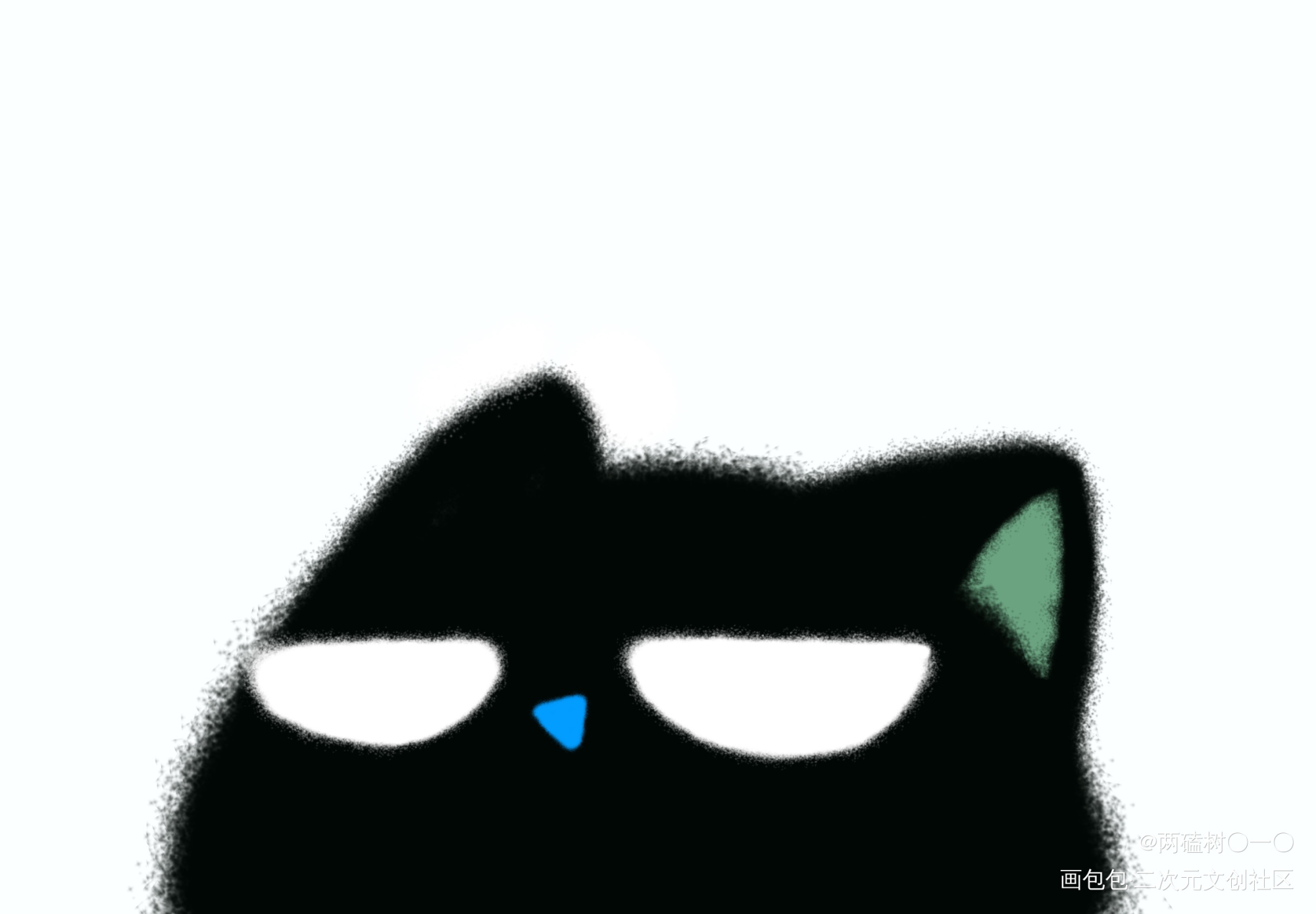 毛绒绒的小黑_罗小黑战记罗小黑摸鱼页表情包绘画作品