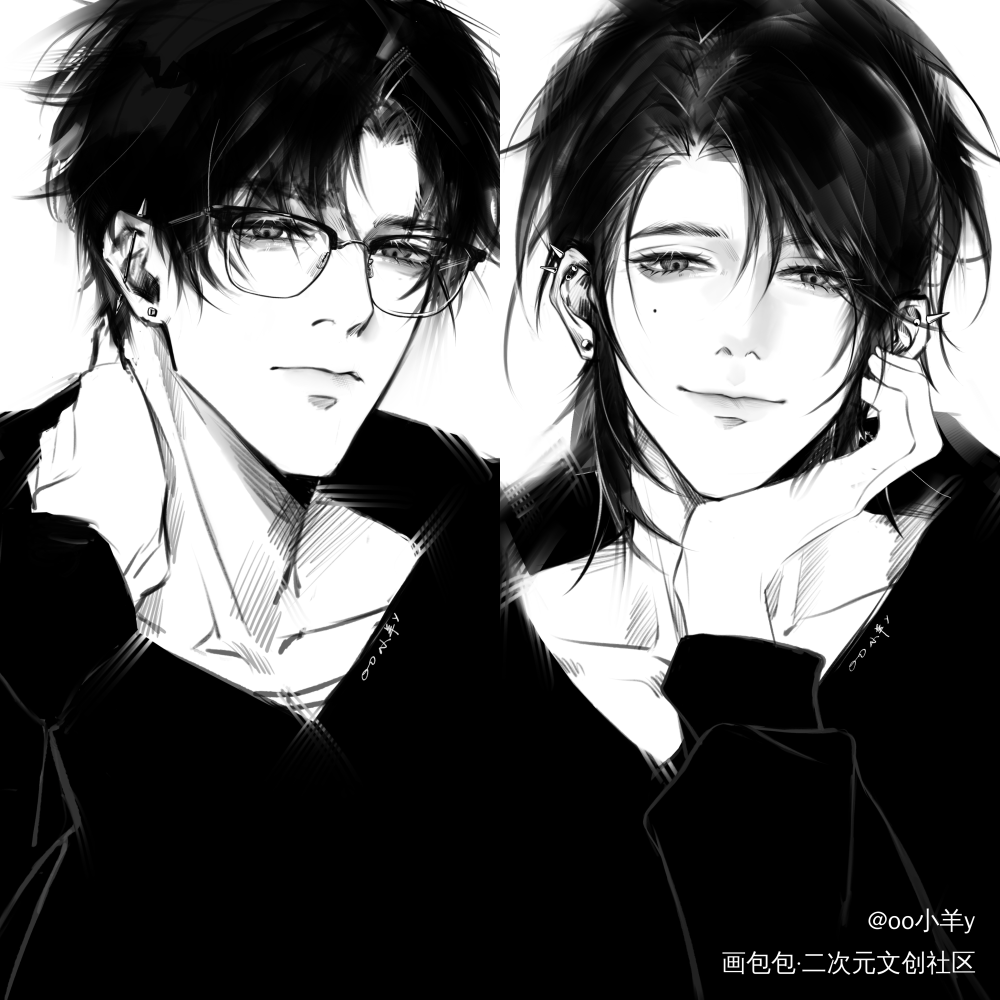 洛温_附加遗产188男团洛温洛羿温小辉手绘绘画作品