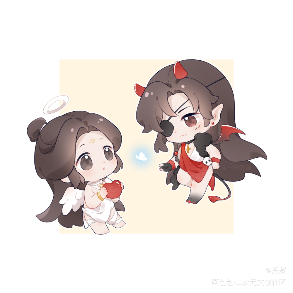 天使怜×恶魔花_天官赐福花怜Q版绘画作品