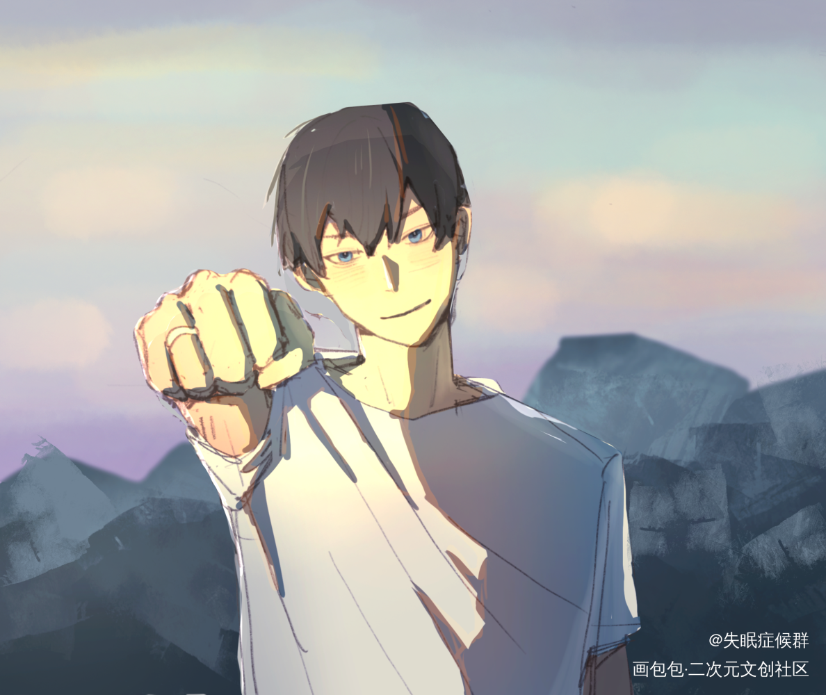那么就约定好了！_排球少年日向翔阳影山飞雄板绘涂插画同人影日绘画作品