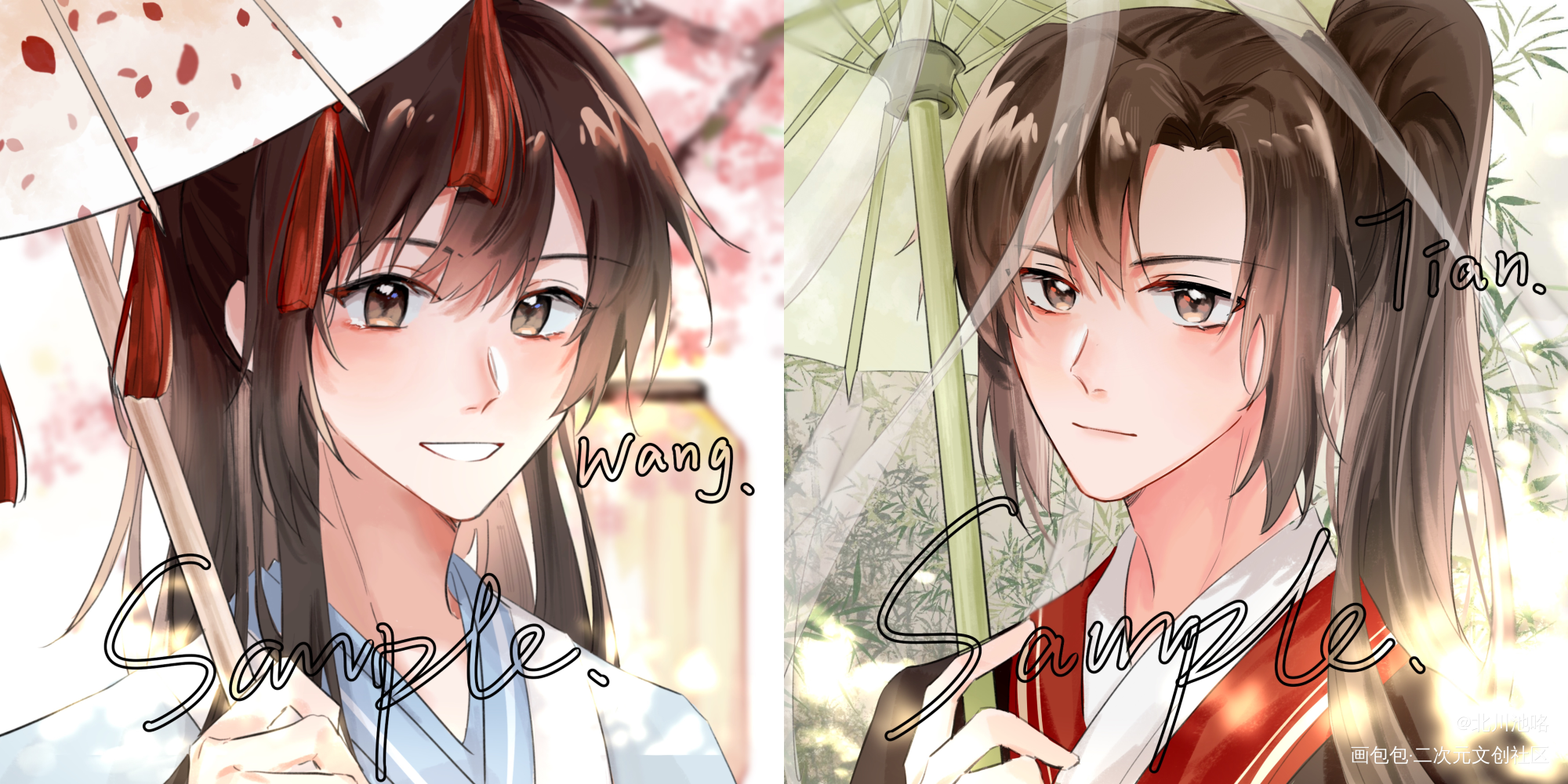 落花无情人有意_某某添望板绘涂绘画作品