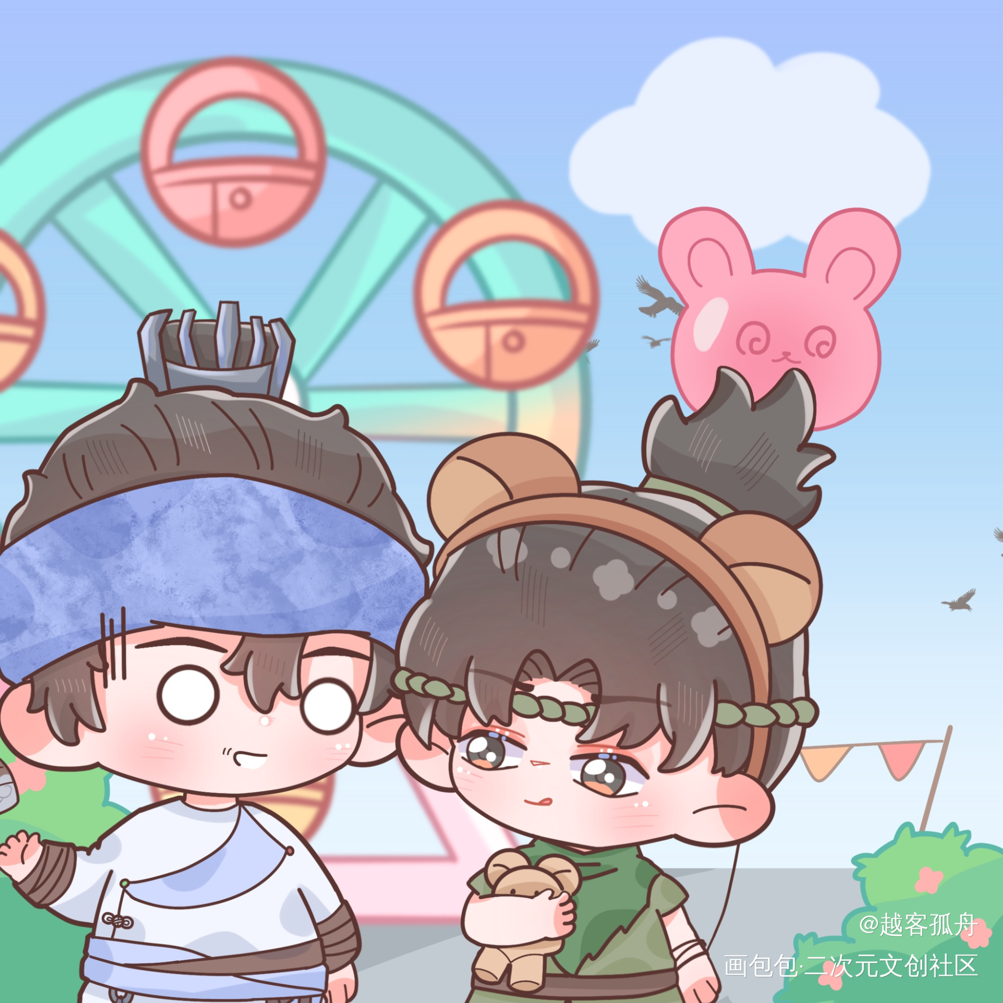 《舅，我要》_新神榜杨戬杨戬彩色漫画Q版沉戬沉香绘画作品