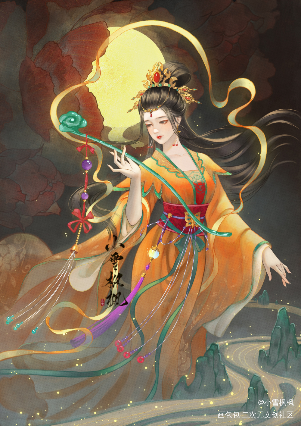 古代后妃之西周褒姒_我是原创插画师古风插画绘画绘画作品