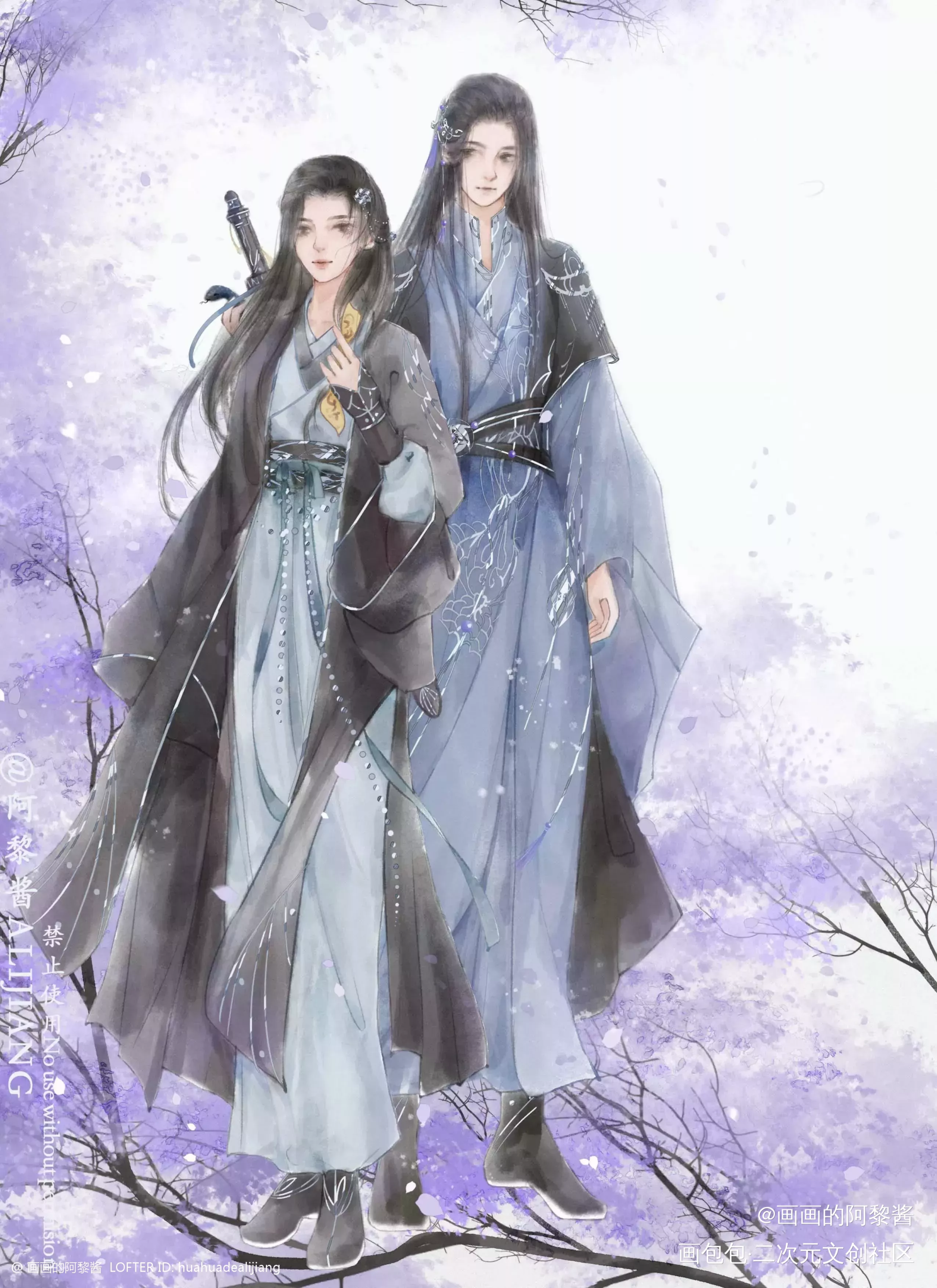 《不要乱碰瓷》周边色纸_板绘涂水墨古风平涂不要乱碰瓷绘画作品