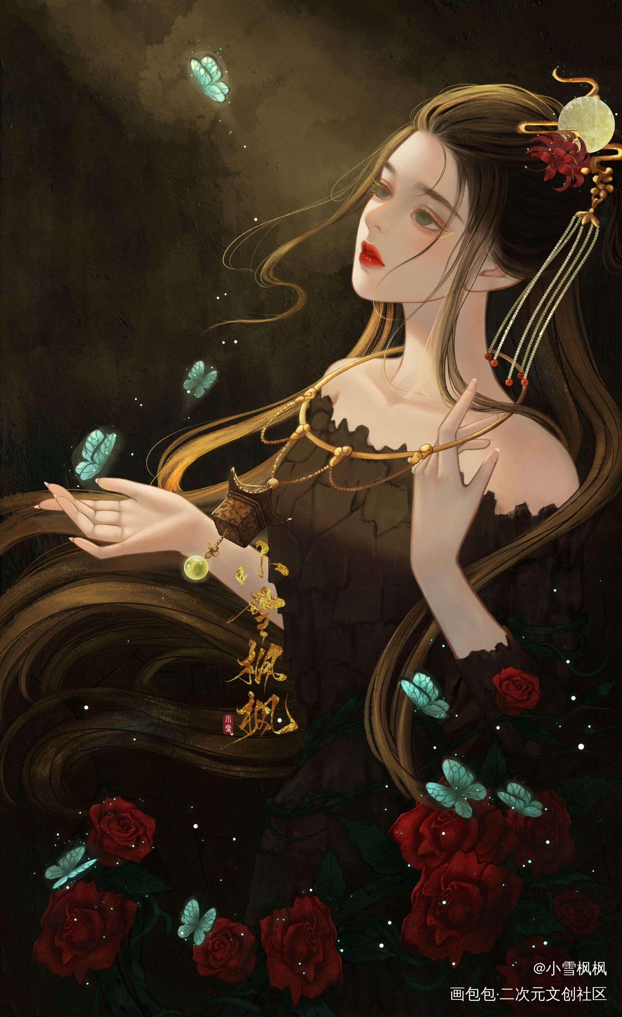 禁锢_我是原创插画师古风插画绘画绘画作品