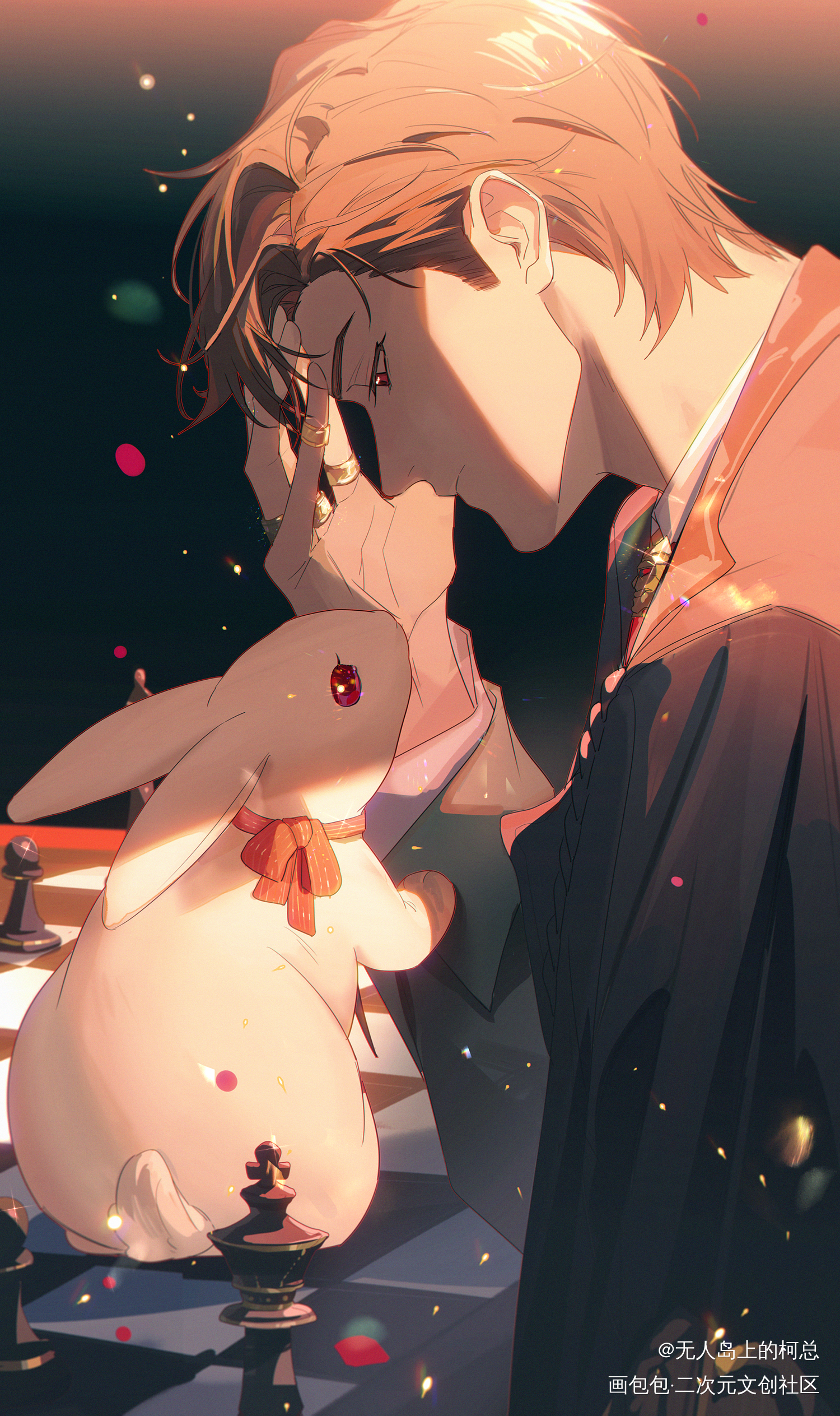 _光与夜之恋陆沉日系插画同人绘画作品