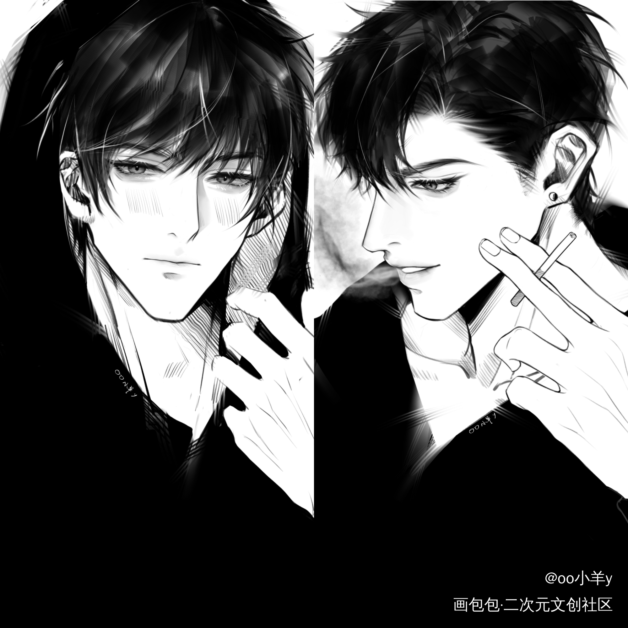 李简_你却爱着一个傻逼188男团李简李玉简隋英手绘绘画作品