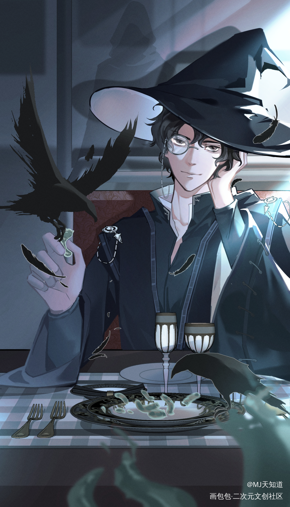 _诡秘之主阿蒙插画同人蒙克绘画作品