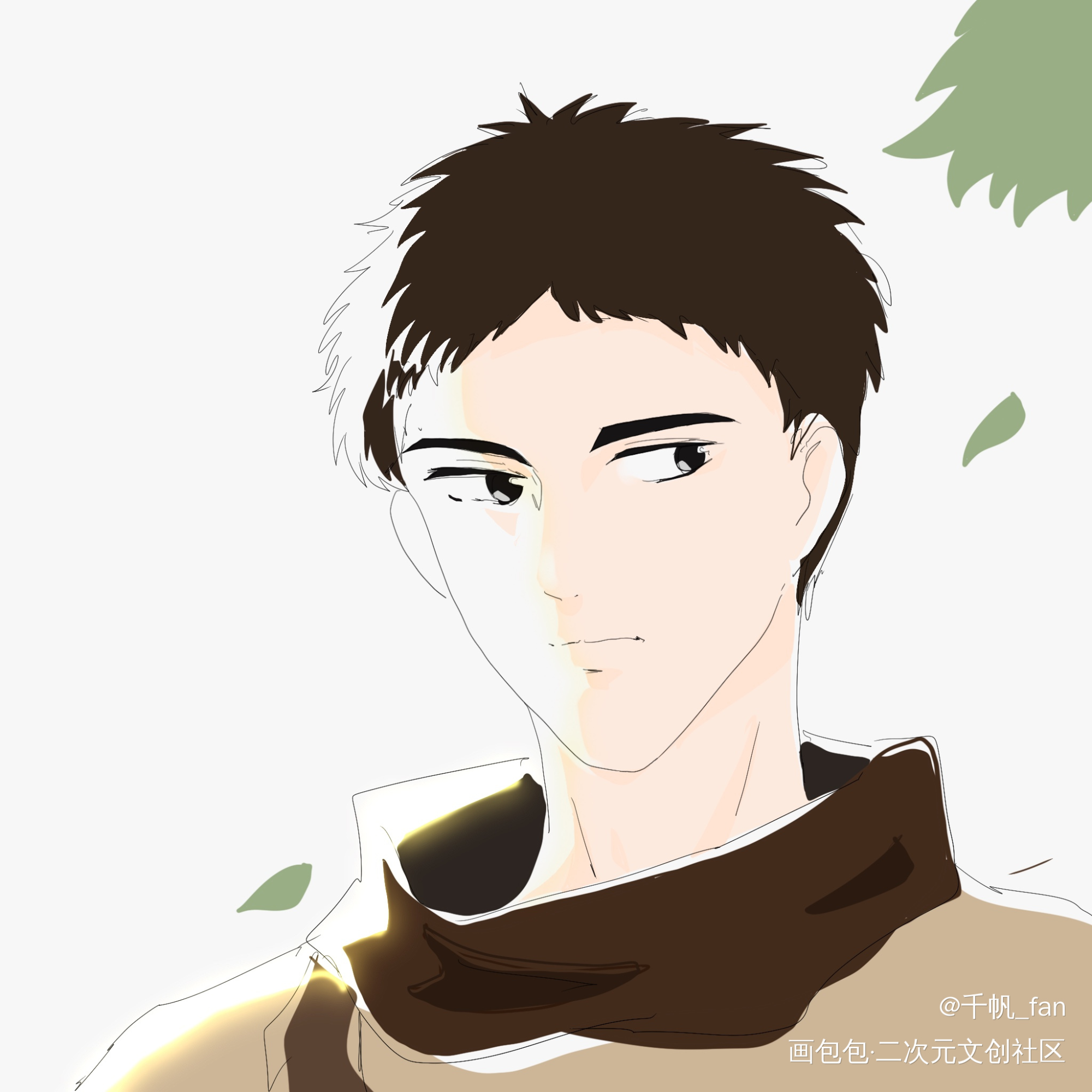 摸了简约线条版吴邪_盗墓笔记吴邪头像盗墓笔记同人创作大赏procreate绘画作品