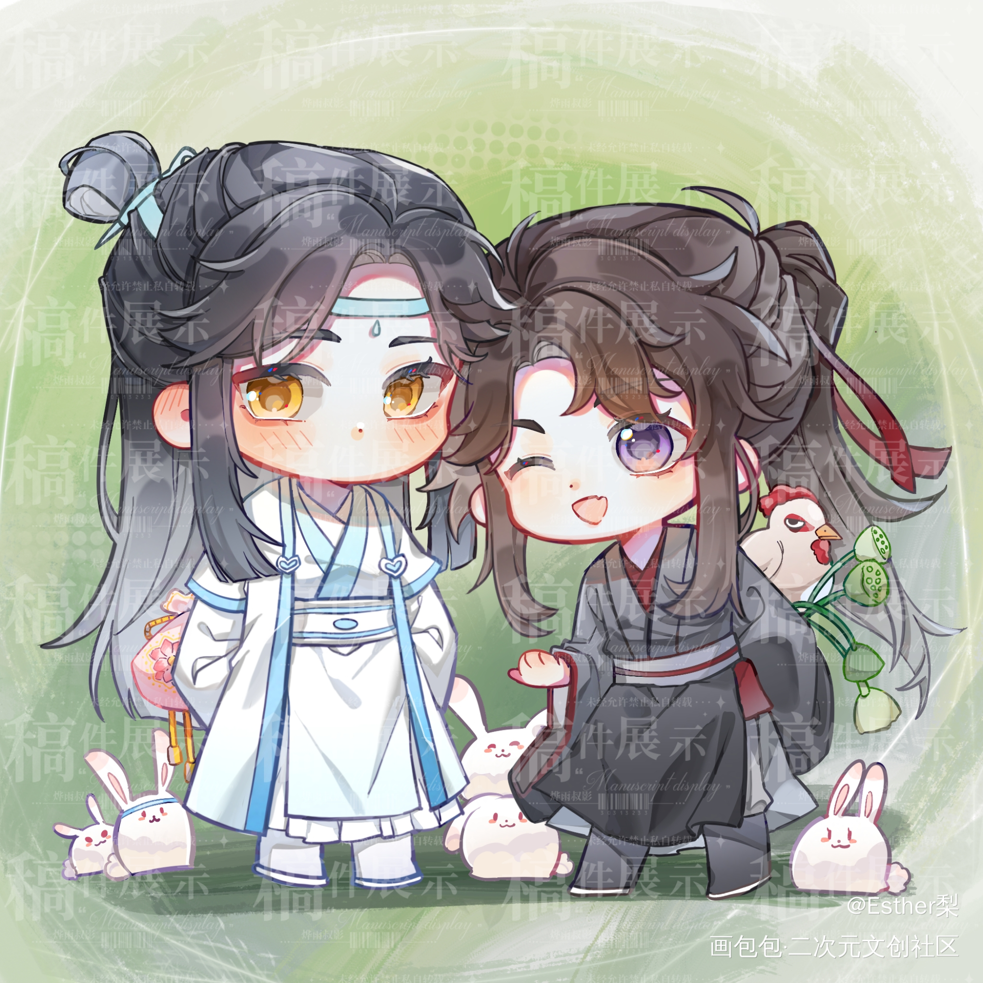 羡羡生贺图_魔道祖师忘羡绘画作品