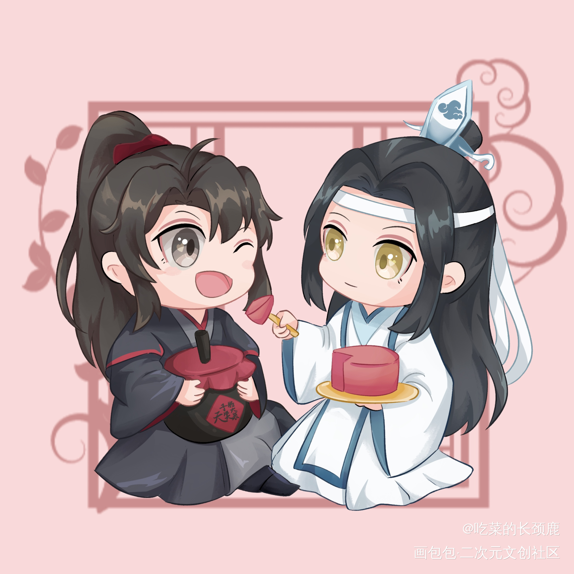 魏无羡生贺头像02_魔道祖师忘羡蓝忘机魏无羡蓝忘机魏无羡平涂Q版墨香铜臭绘画作品