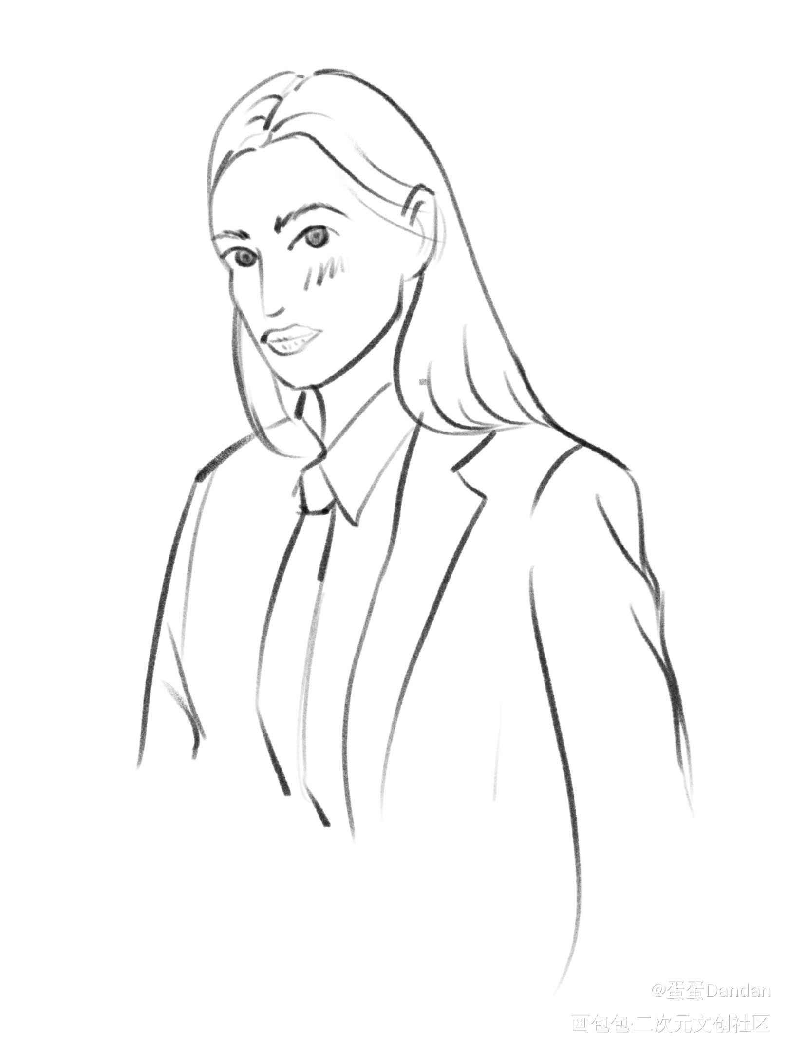 帅气女生_帅哥西装少女绘画作品