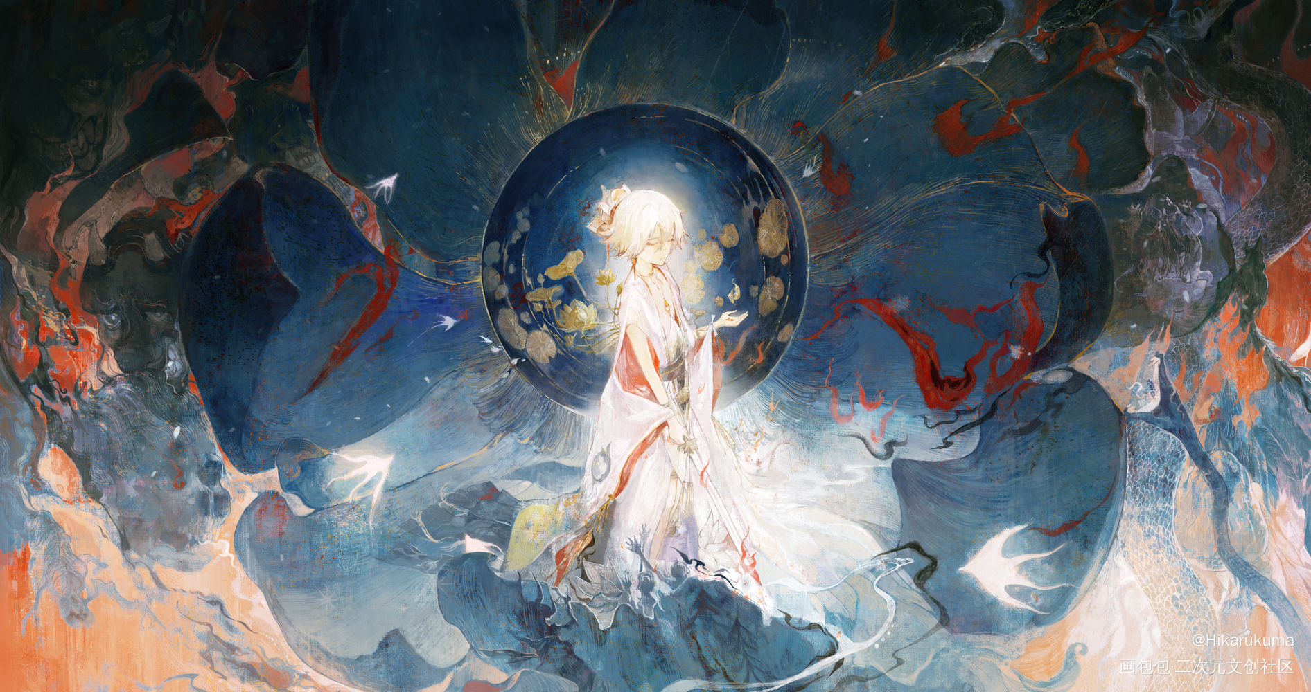 无界_阴阳师帝释天岩彩绘画作品