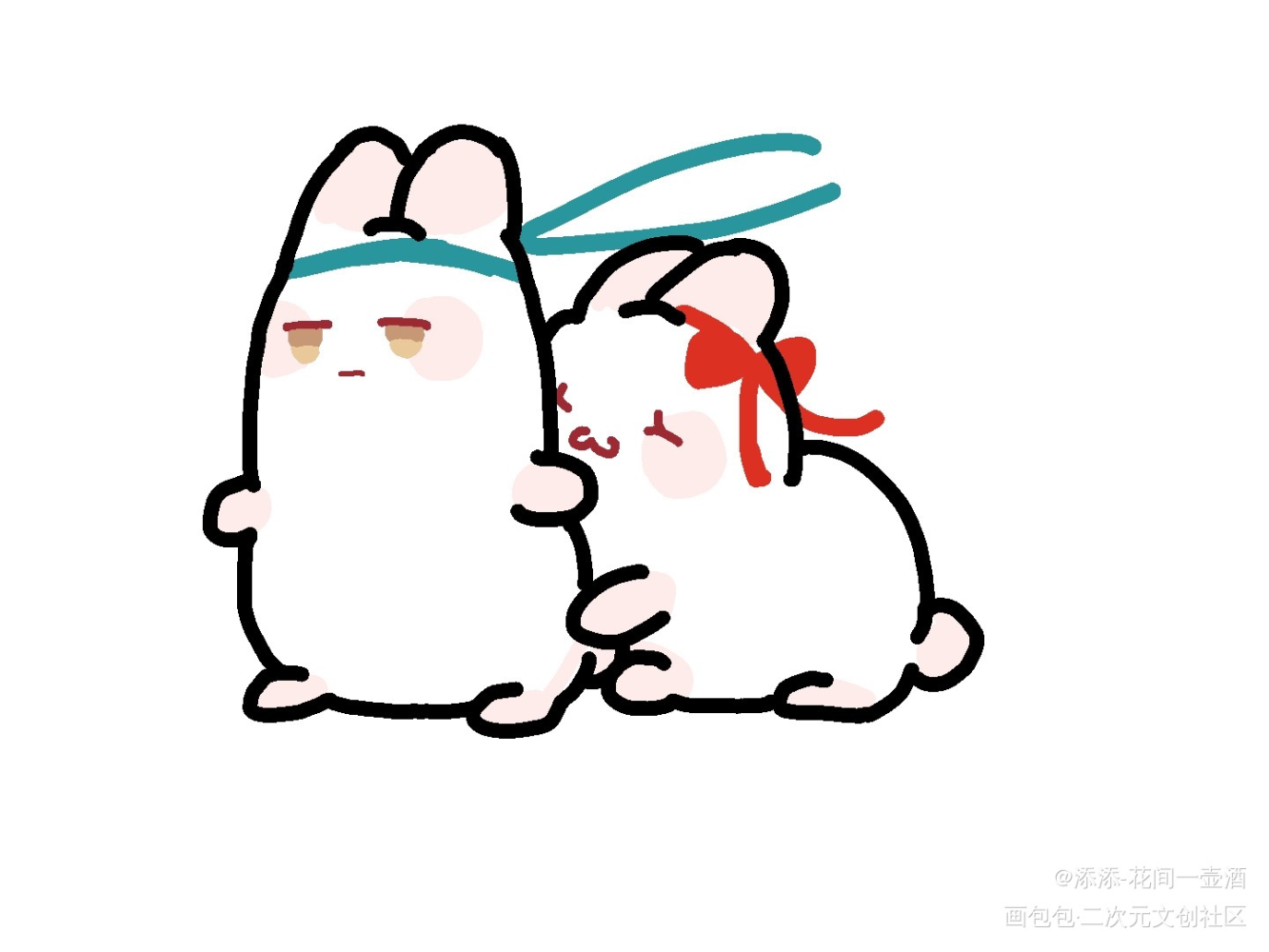 忘羡兔兔（临摹）_魔道祖师忘羡临摹绘画作品