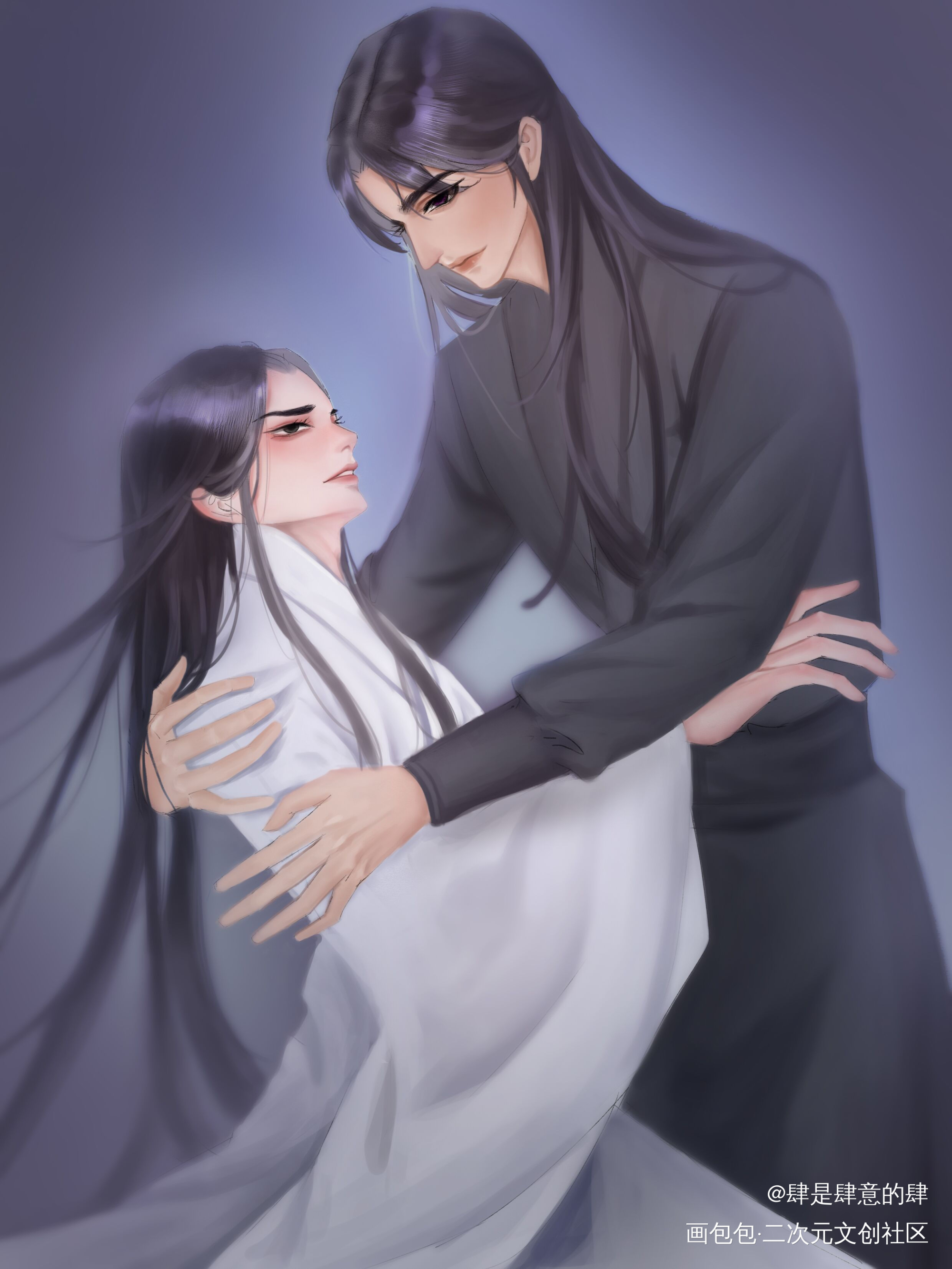 二哈和他的白猫师尊_二哈和他的白猫师尊燃晚墨燃楚晚宁绘画绘画作品