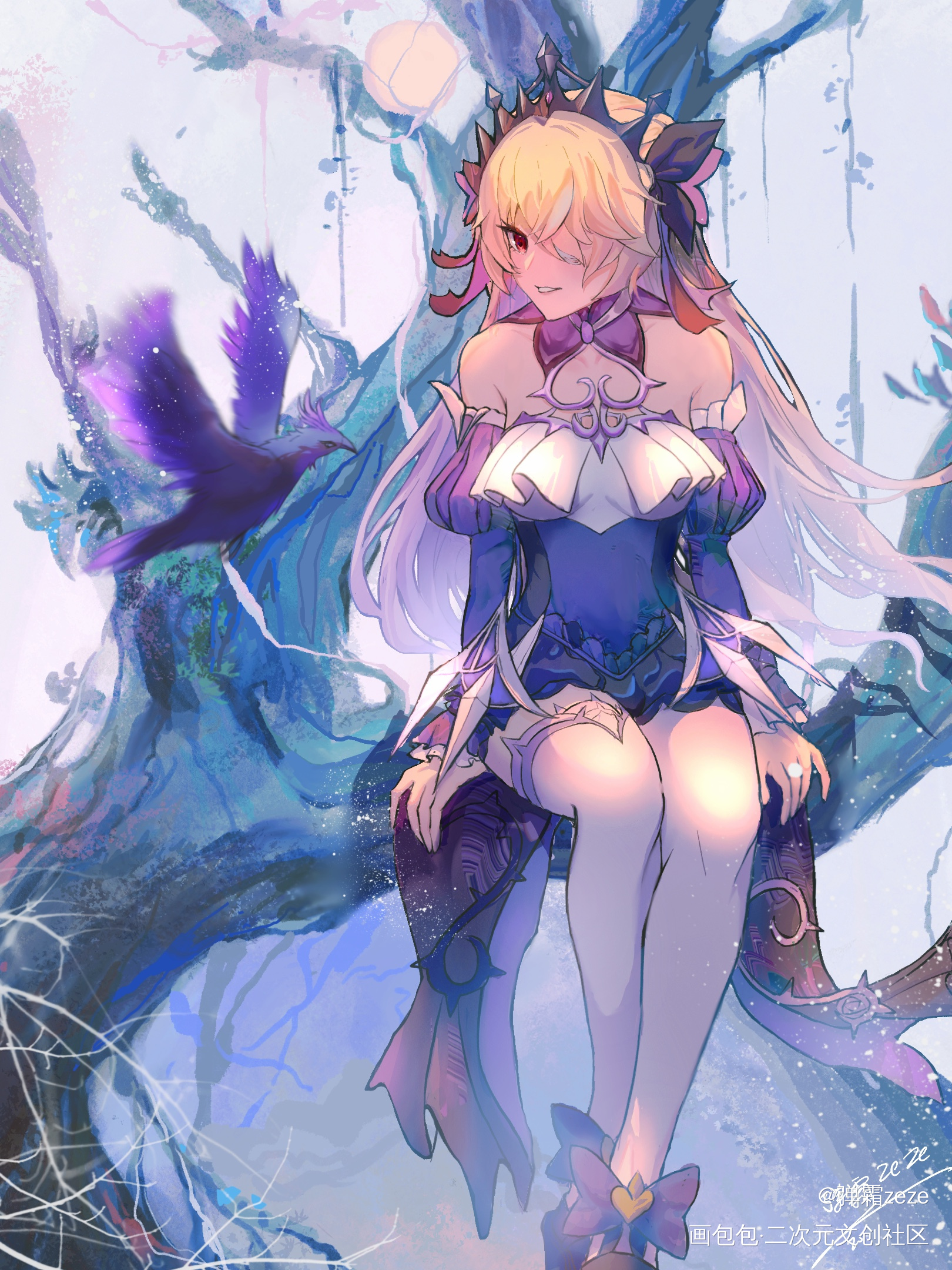 皇女的午后_原神菲谢尔绘画作品