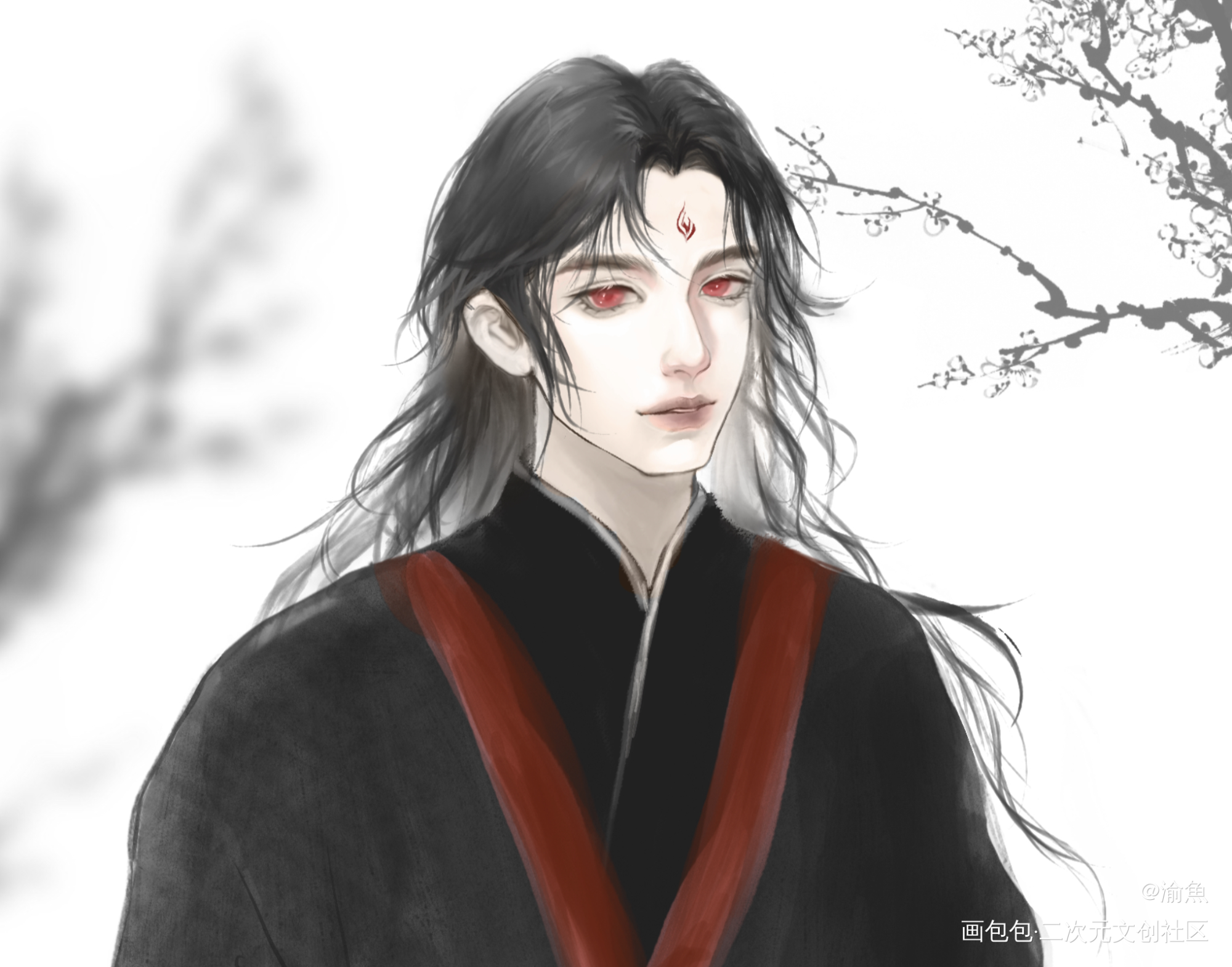 冰妹_人渣反派自救系统冰秋洛冰河古风厚涂半厚涂渣反板绘绘画作品