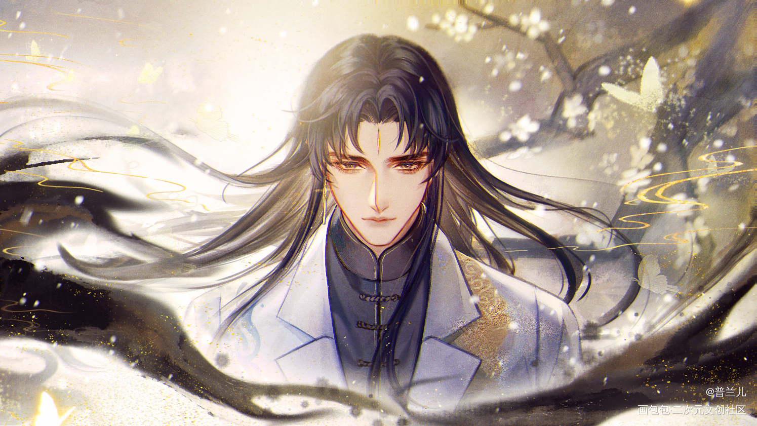 神明_新神榜杨戬杨戬古风头像插画同人板绘绘画作品