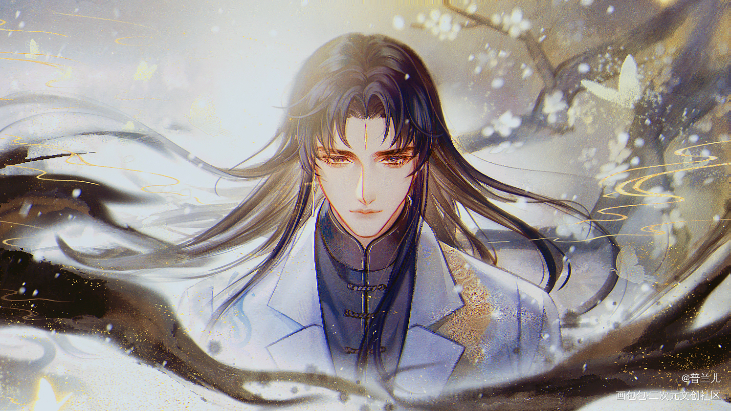 神明_新神榜杨戬杨戬古风头像插画同人板绘绘画作品