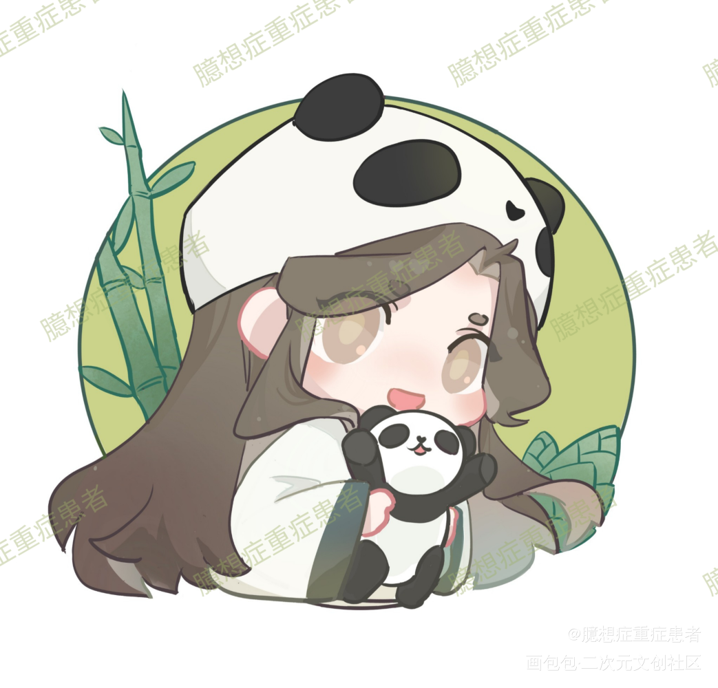 熊猫🐼怜宝_天官赐福花怜谢怜Q版我要上首推墨香铜臭绘画作品