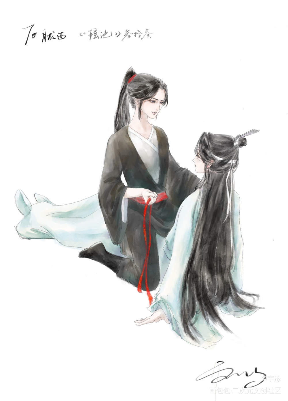掉马_魔道祖师忘羡板绘涂绘画作品