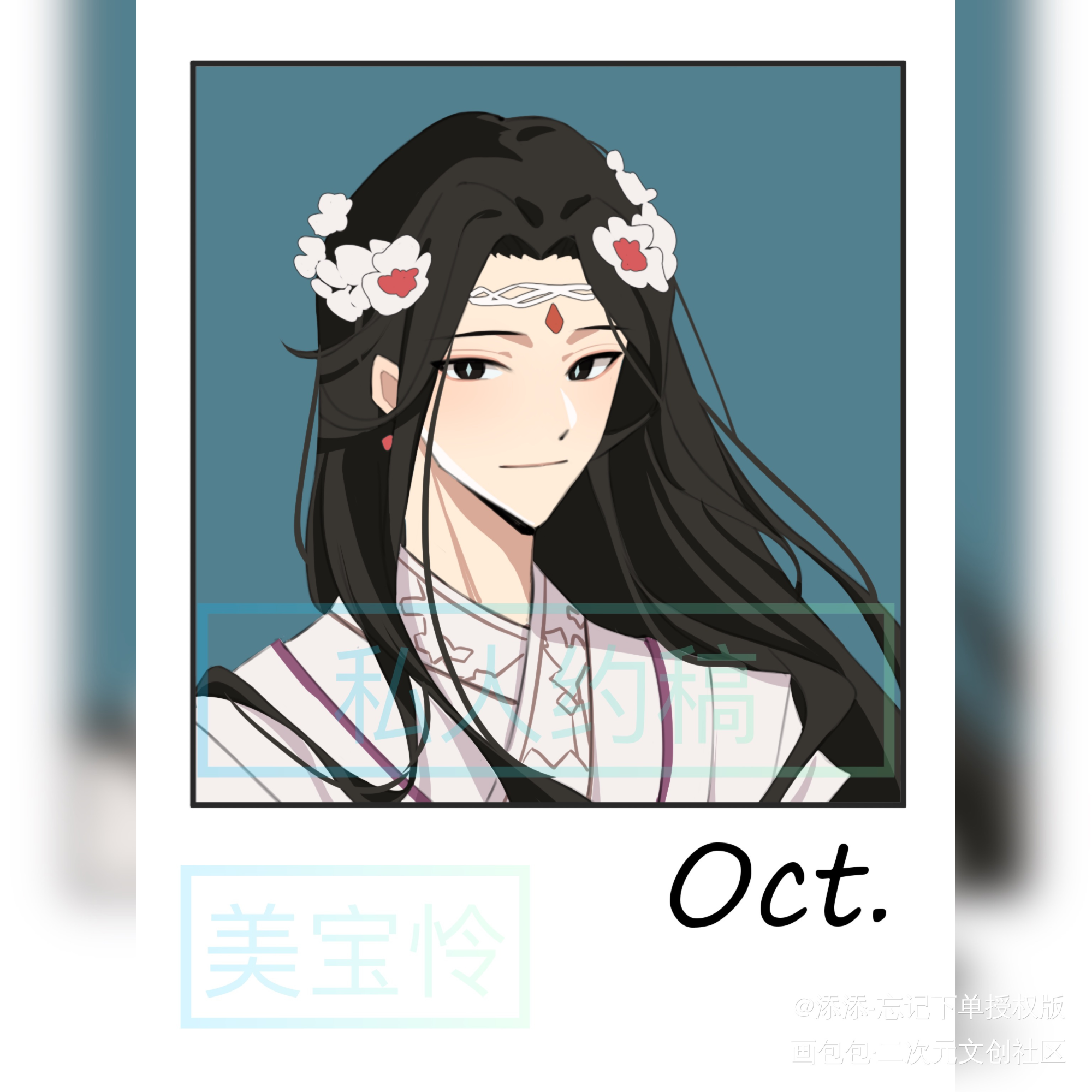 美宝怜_天官赐福花怜谢怜墨香铜臭绘画作品