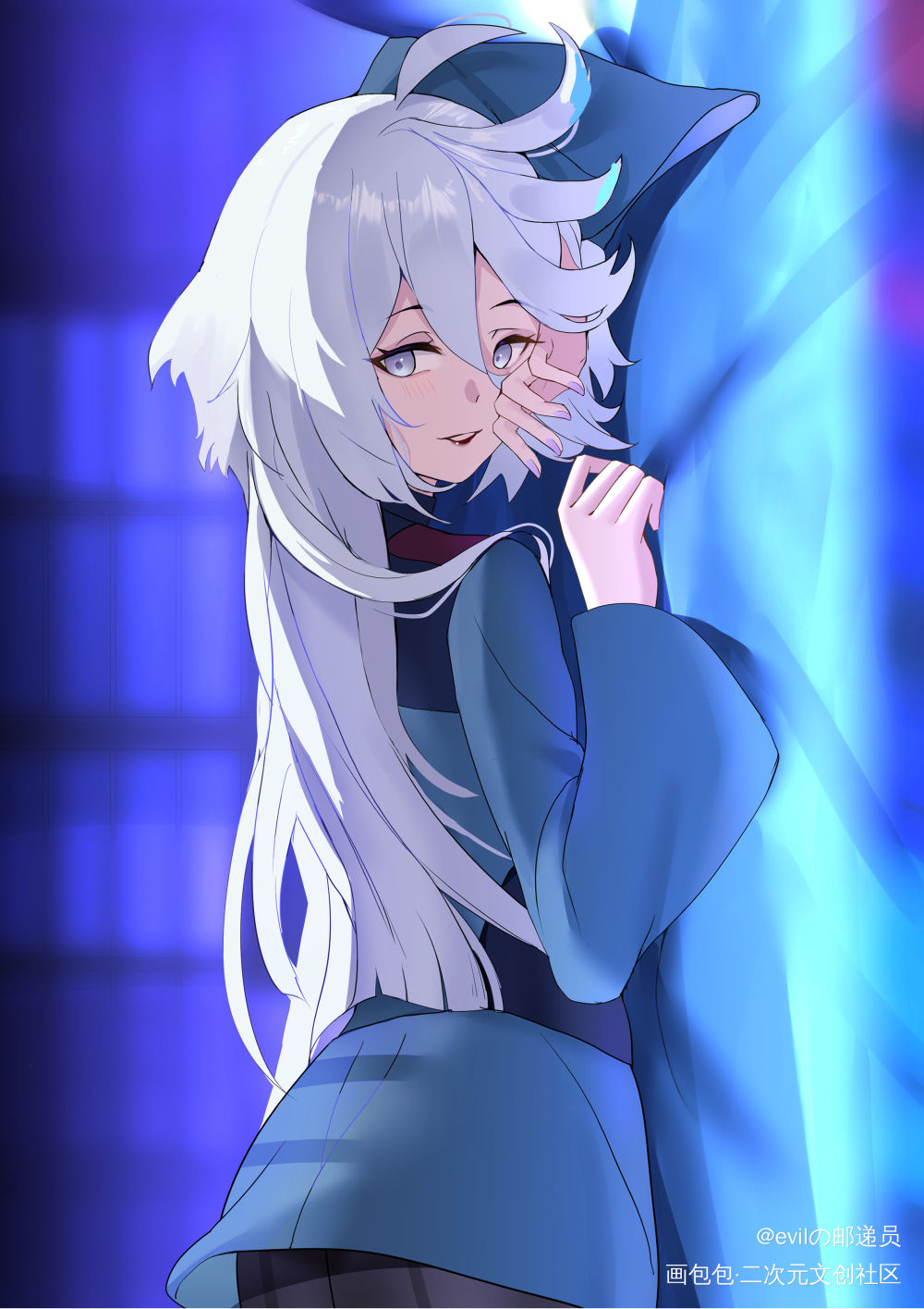 水星的魔女 白毛_立绘厚涂平涂求点评求配文我要上首推插画同人水星的魔女高达绘画作品