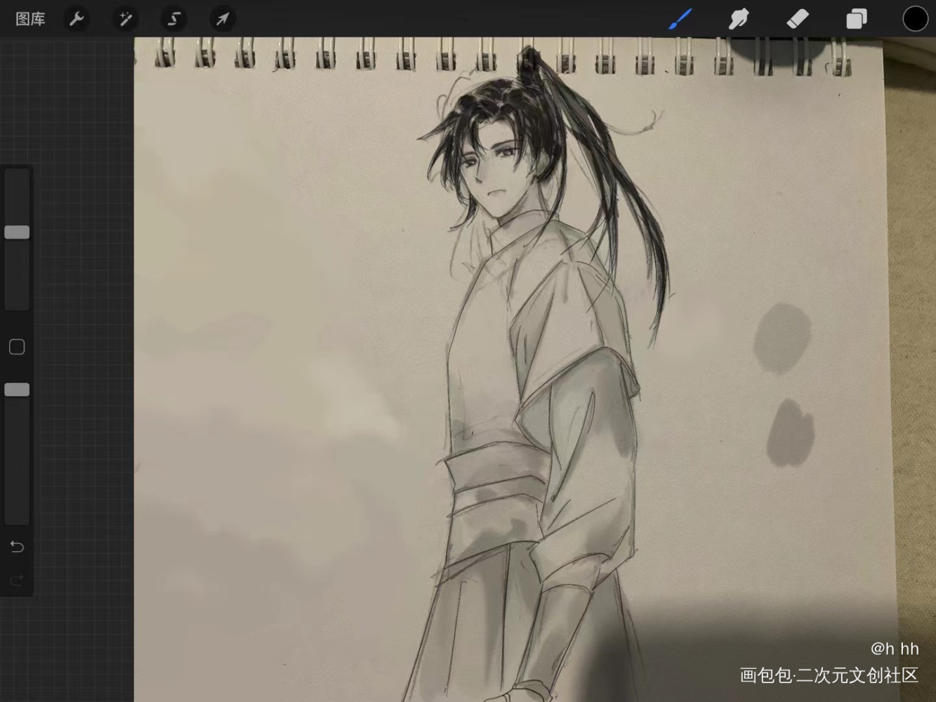 乌溪_七爷乌溪板绘涂铅笔摸鱼页priest绘画作品