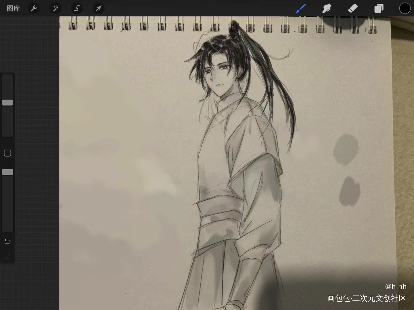 乌溪_七爷乌溪板绘涂铅笔摸鱼页priest绘画作品