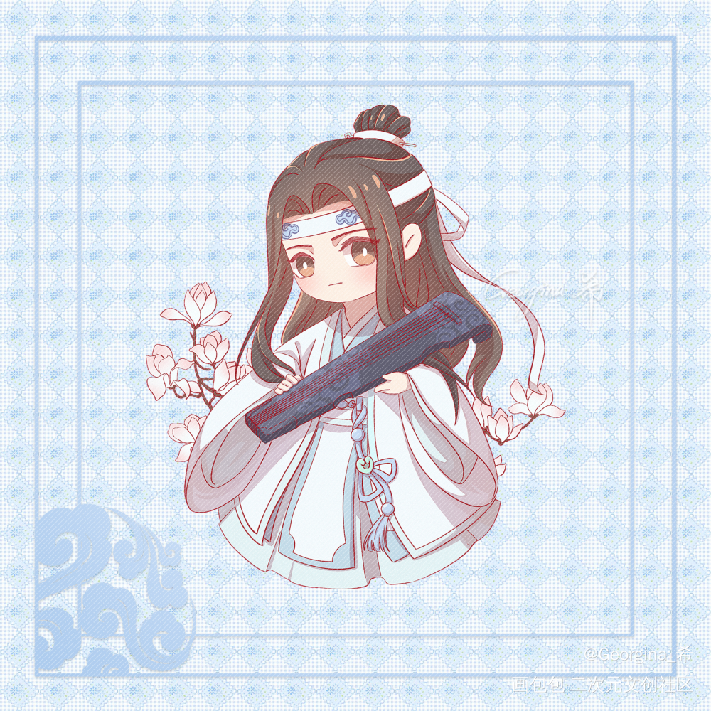 【魔道祖师】蓝忘机Q_魔道祖师忘羡Q版忘羡一曲远，曲终人不散绘画作品
