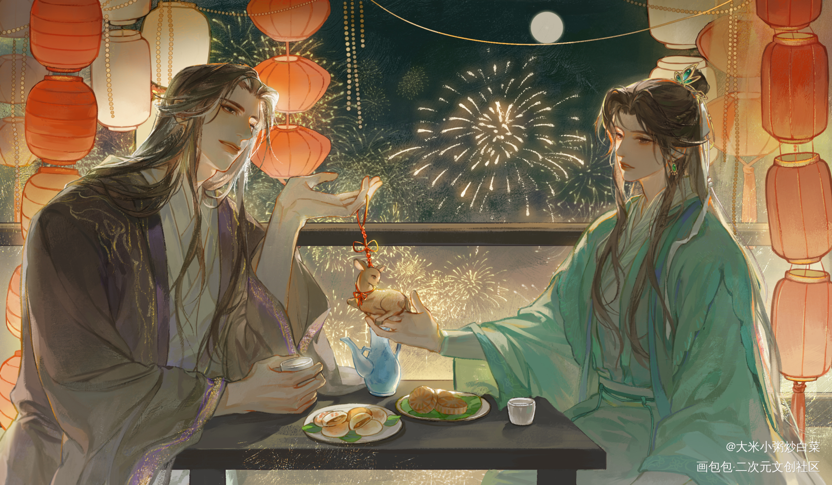【千秋中秋】_千秋晏沈沈峤·千秋沈峤晏无师绘画作品