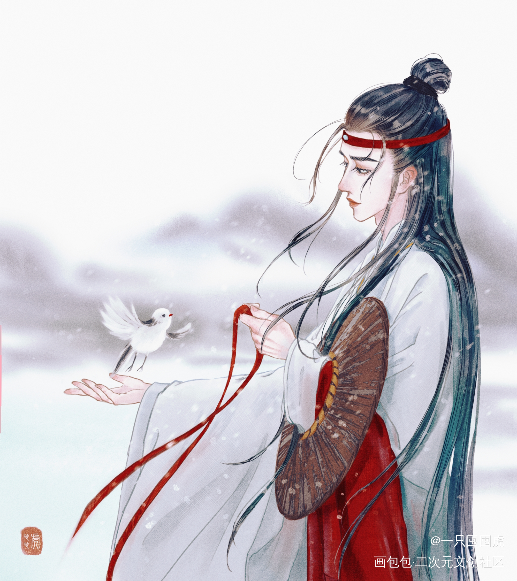 色彩60天挑战赛练习_板绘涂古风人物古风头像插画头像约稿板绘插画板绘绘画作品