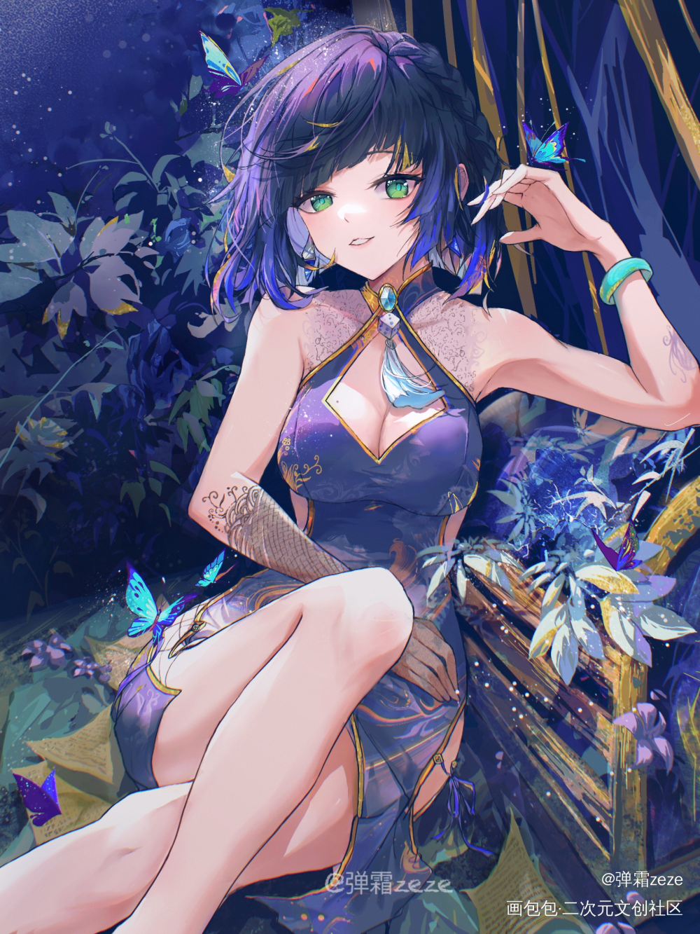 想你的耶_原神夜兰绘画作品