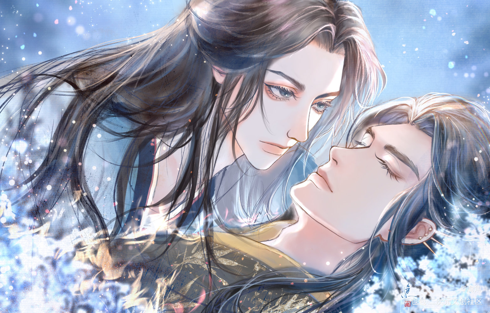 来自乌行雪的盯视_不见上仙三百年古风半厚涂暄雪萧复暄乌行雪木苏里绘画绘画作品