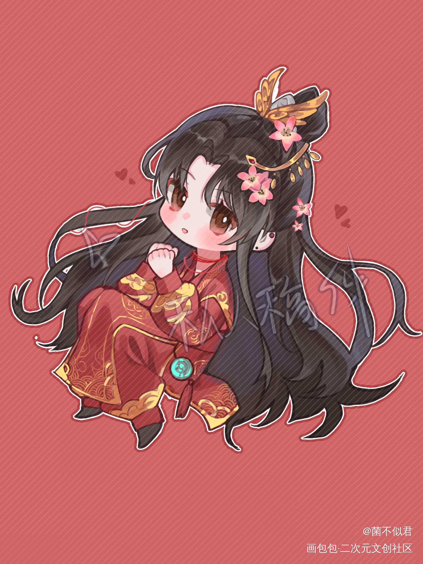 婚服猫猫_二哈和他的白猫师尊楚晚宁绘画作品