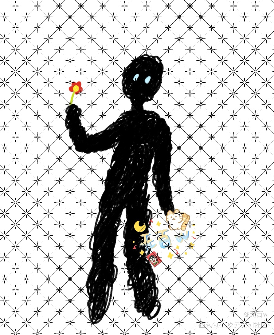 大狗线条hhh_我在惊悚游戏里封神绘画作品