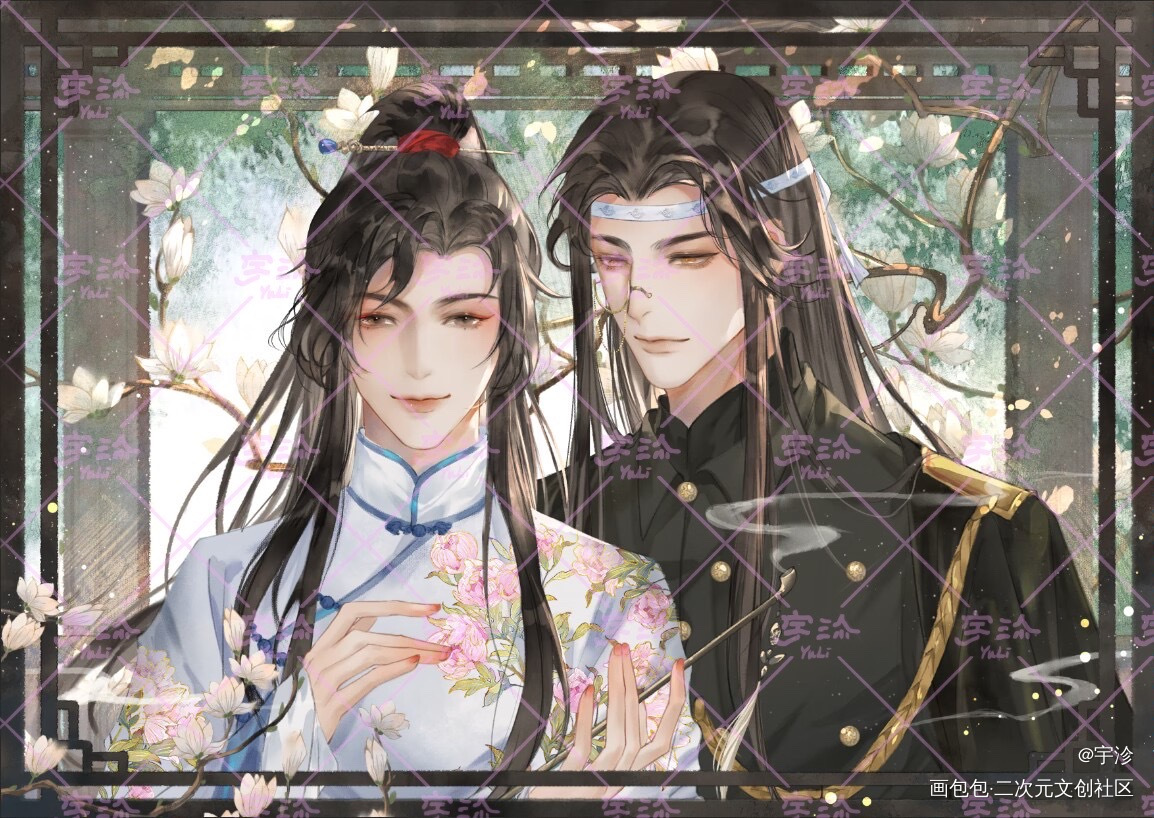 欠君一语_魔道祖师忘羡绘画作品