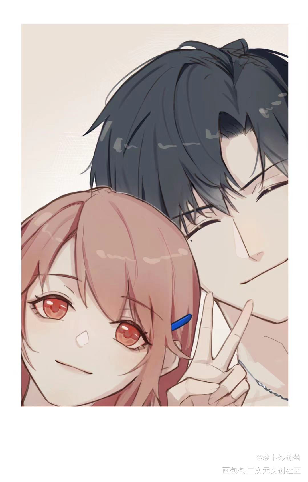 墙上挂着的那张拍立得_光与夜之恋萧逸同人绘画作品