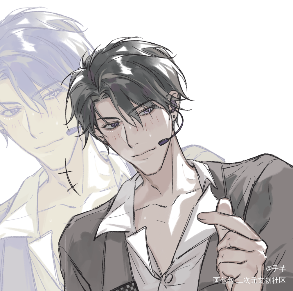 舞台小情侣～_职业替身188男团晏周绘画作品