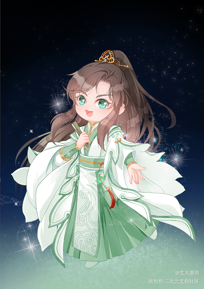 风师娘娘_天官赐福师青玄Q版绘画作品