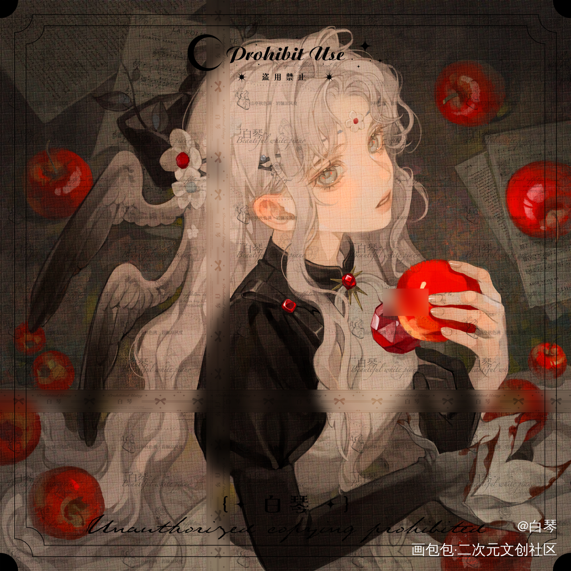 心之血_厚涂插图绘画绘画作品