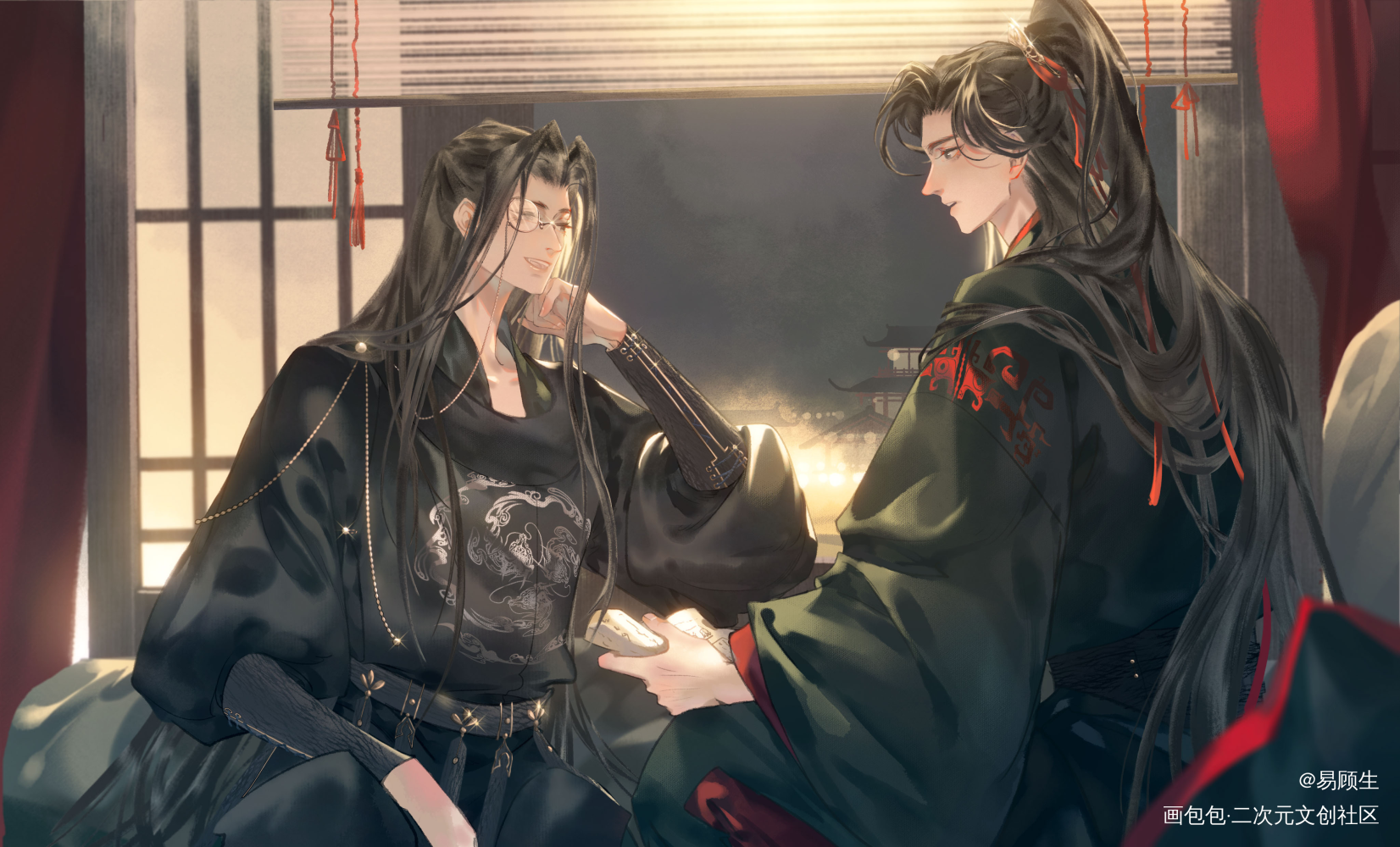 重甲掉头不易，水深改道更难。_杀破狼长顾顾子熹长庚顾昀摸鱼页古风半厚涂插画同人绘画作品