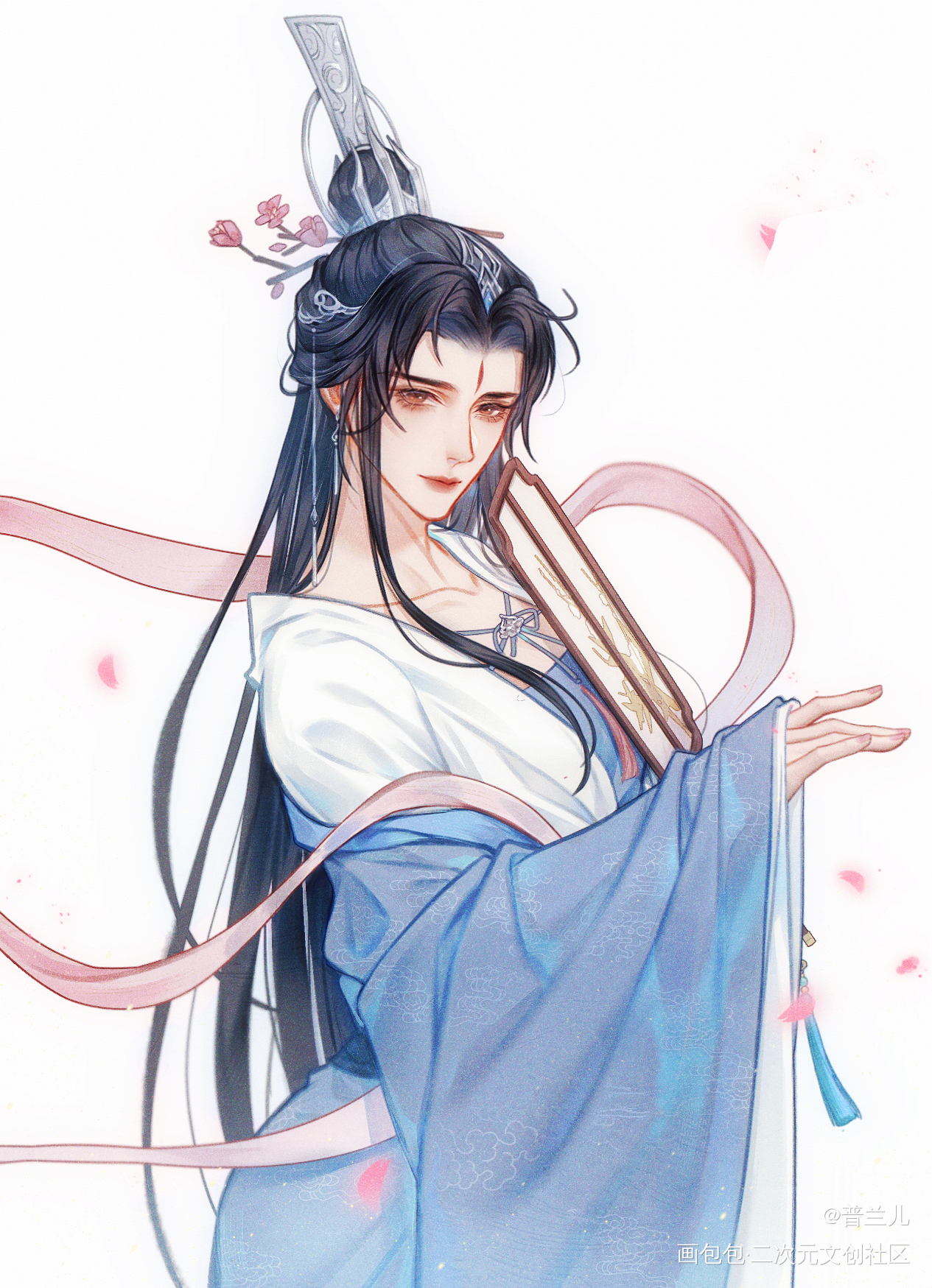 造谣一个出任务的木二娘（？）_新神榜杨戬古风同人沉戬摸鱼板绘绘画作品
