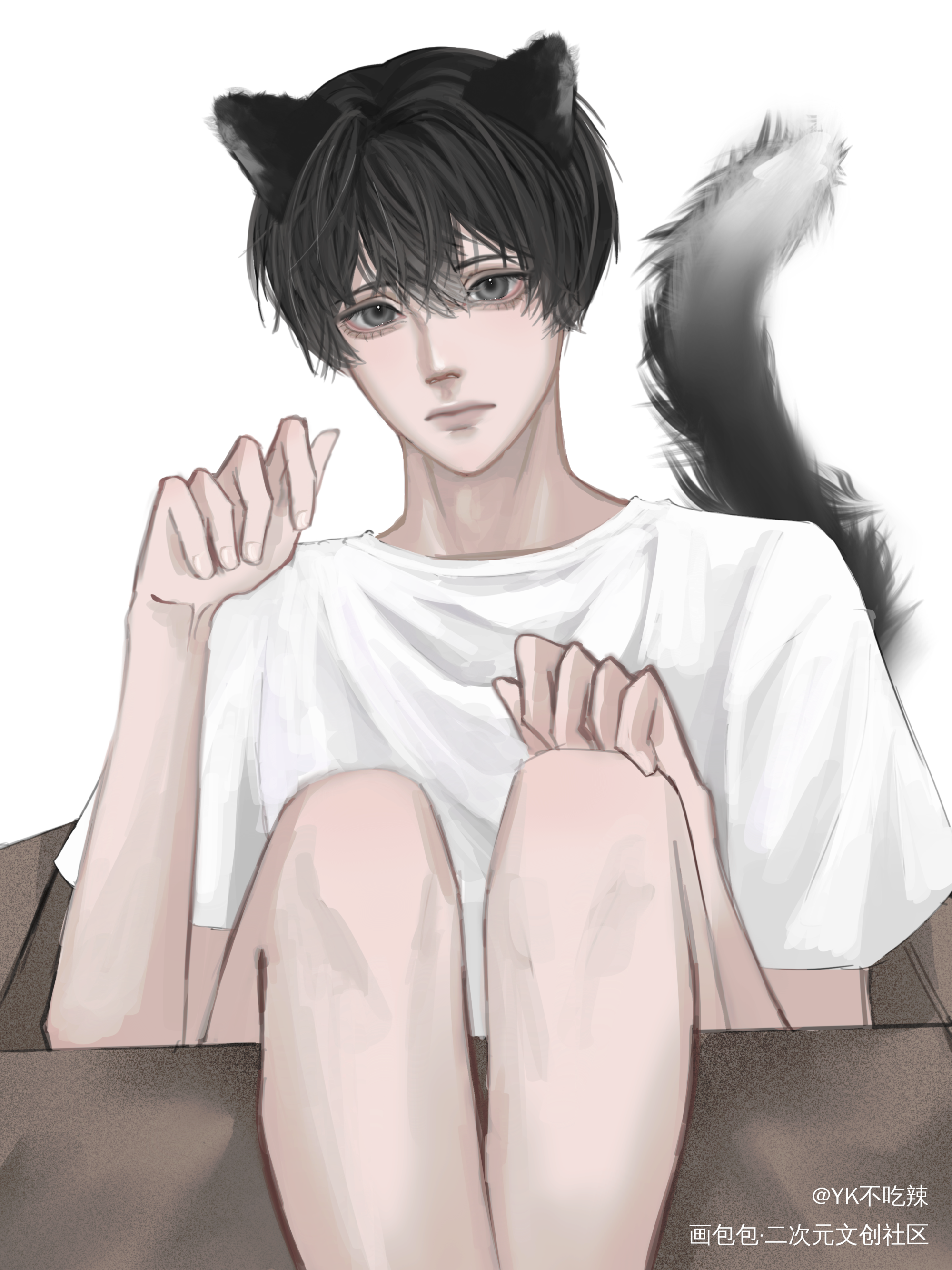 小猫咪🥺🥺_营养过良容眠绘画作品