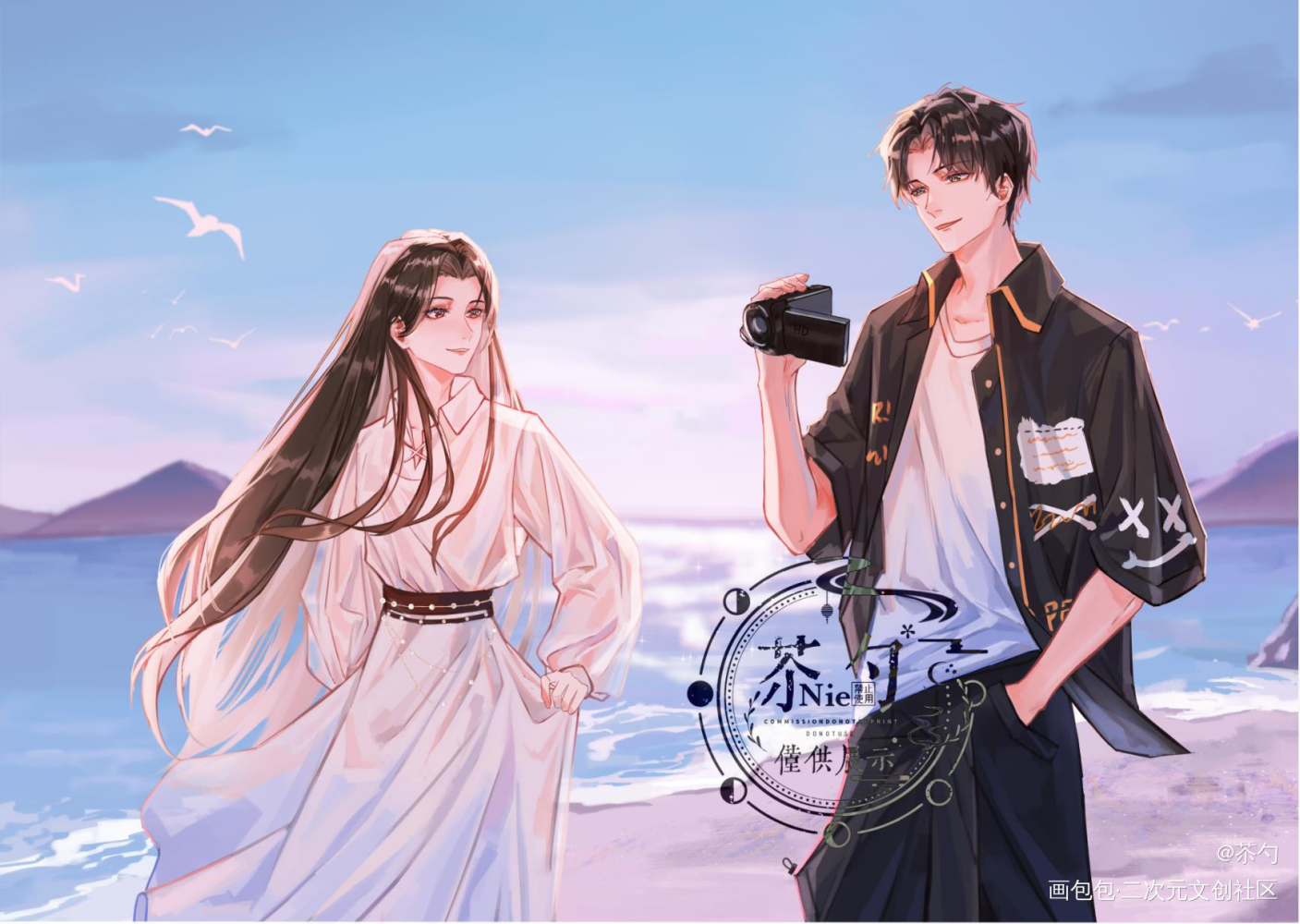 稿子_盛夏绵绵冰约稿绘画作品