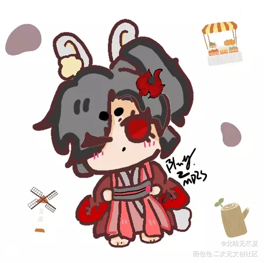 温家姐弟_魔道祖师绘画作品