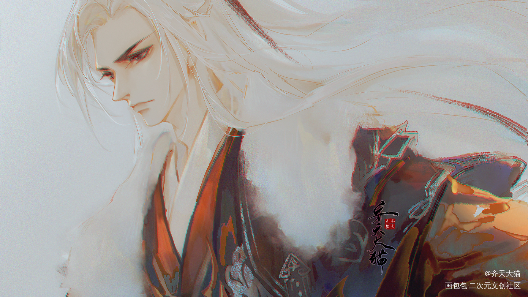 摸摸自家oc_古风平涂日系原创oc绘画作品