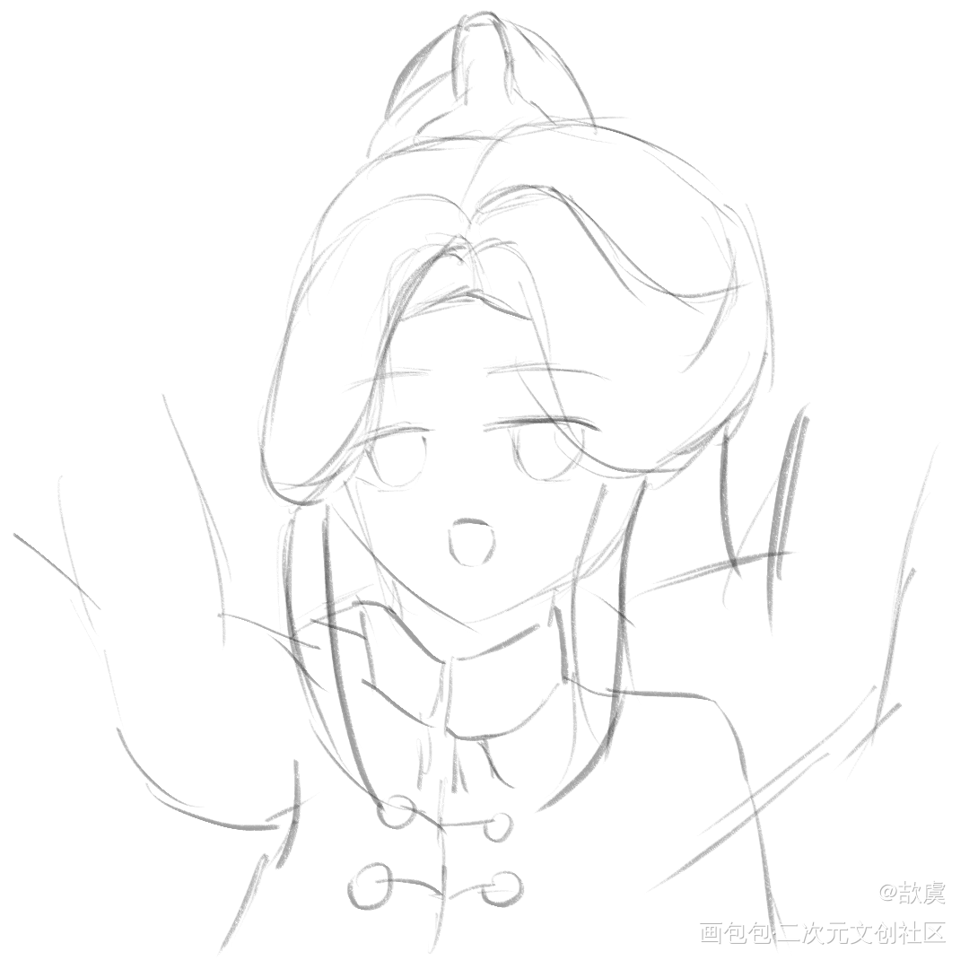 线稿猫猫_二哈和他的白猫师尊绘画作品