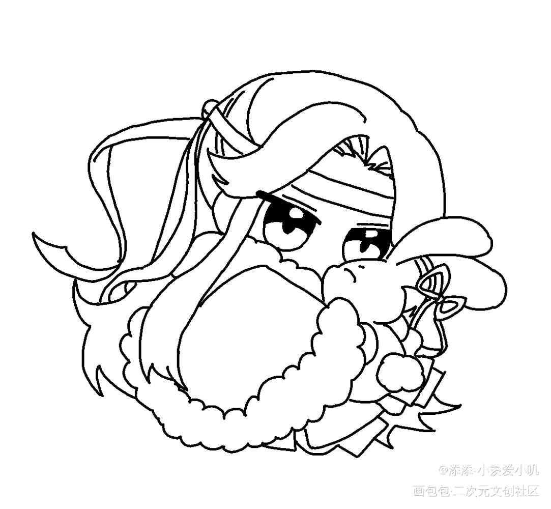 小叽抱兔（临摹）_魔道祖师忘羡蓝忘机临摹绘画作品